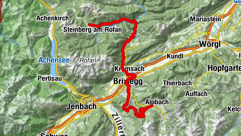 Bikeschaukel Etappe 12: Steinberg am Rofan - Alpbach