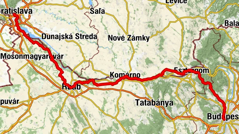 ST2 Sultánská stezka Úsek 2: Bratislava - Budapešť