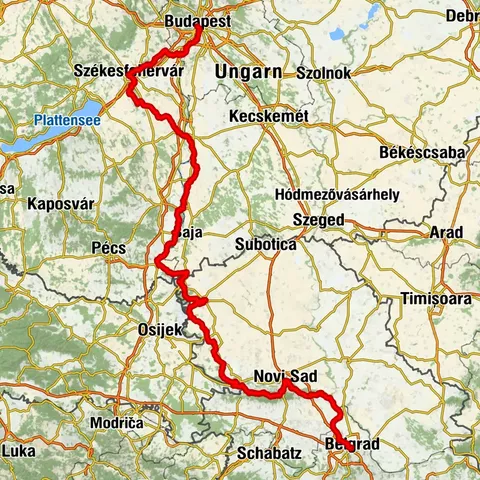 ST3 Sultánská stezka úsek 3 Budapešť - Bělehrad (úsek)