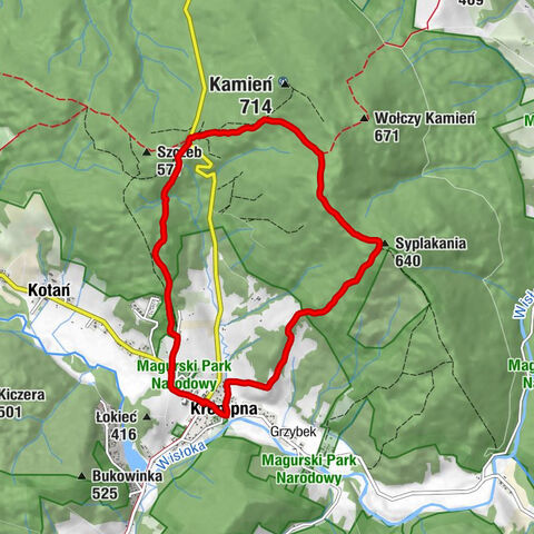Krempna - Groń - Syplakania - Przełęcz Hałbowska