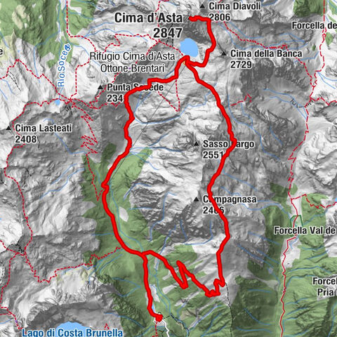 Cinte Tesino - la Forzeleta - Cima d'Asta - Rifugio Malga Sorgazza