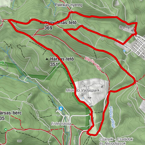 Miskolc - Nagy-Ortás-tető - Pálinkás-nyereg - Parasznya