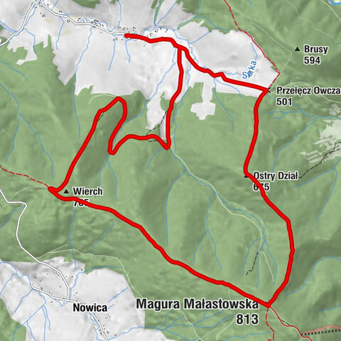 Owczary - Magura Małastowska - Wierch - Nowica