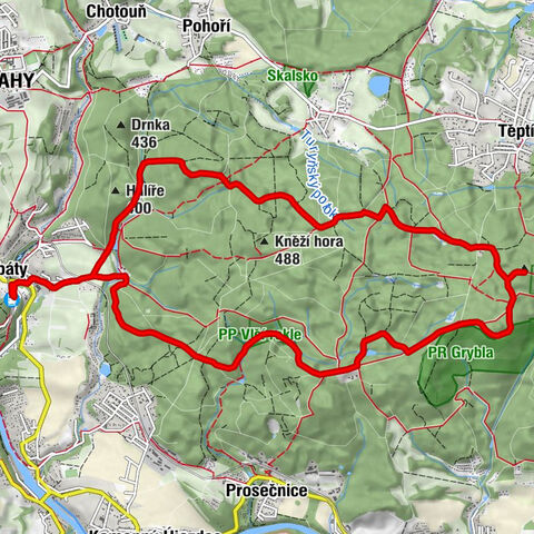 Jílové u Prahy - Kabáty - Borek - Grybla