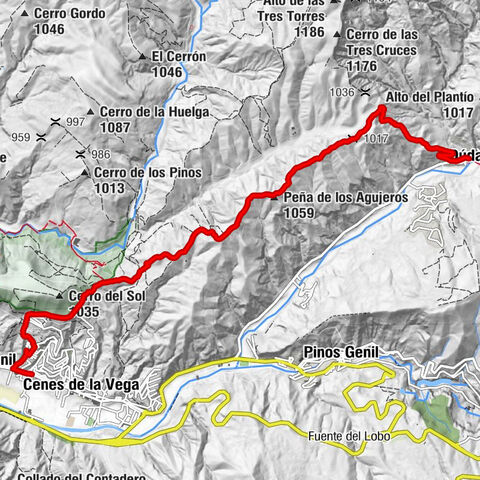 Cenes de la Vega - Peña de los Agujeros - Trébol - Iglesia de La Inmaculada