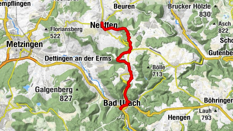 From the Tälesbahn to the Ermstalbahn on the Albsteig (HW1)