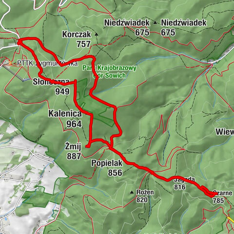 przełecz Jugowską - przełęcz Woliborska