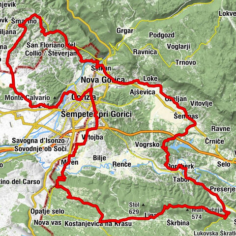 Cyklostezka - Brda, Vipavské údolí, Kras