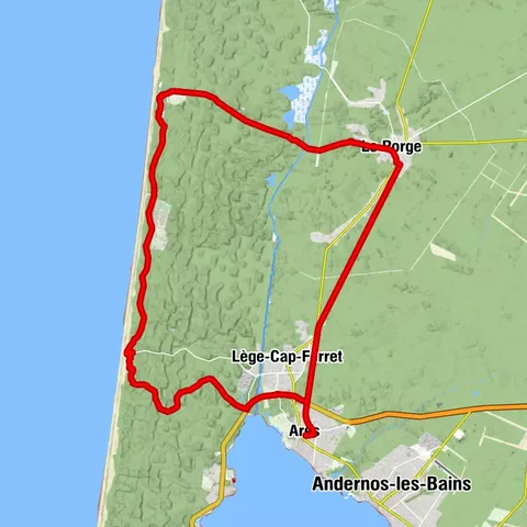 Boucle du Porge, entre océan, pins et bassin