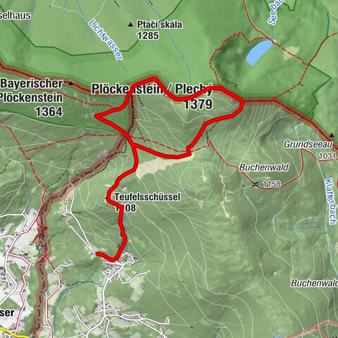 Oberschwarzenberg - Teufelsschüssel - Hufberg - Plöckenstein / Plechý