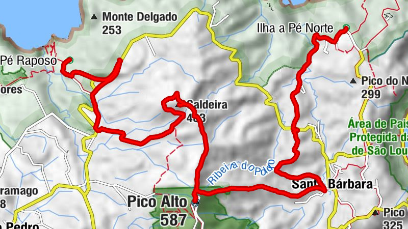 Ilha a Pé Norte - Pico Alto - Caldeira - Ilha a Pé Raposo
