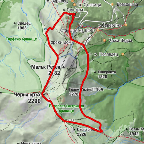 Бистрица - хижа Алеко - Черни връх - Перник