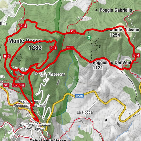 Chiusi della Verna - Monte Penna - Poggiolino Dei Venti - Monte Calvano