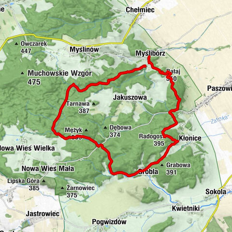 Kaskada - Bazaltowa Góra - Radogost - Myślibórz