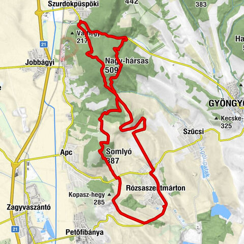 Apc - Somlyó - Nagy-hársas - Rózsaszentmárton