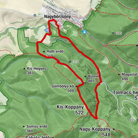 Nagybörzsöny - Gömbölyű-kő - Kis-Koppány - Szent Miklós-templom