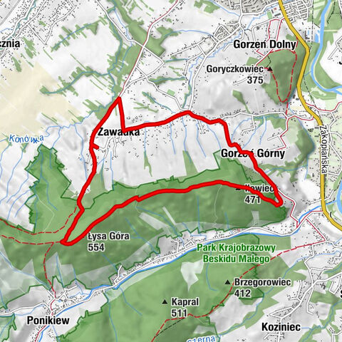 Bylicówka - Łysa Góra - Iłowiec - Zawadka