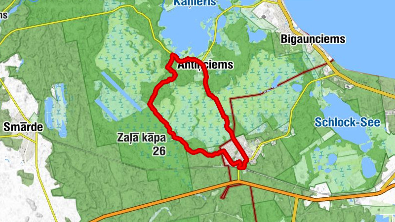 Smārdes pagasts - Zaļā kāpa - Antiņciems - Ķemeri