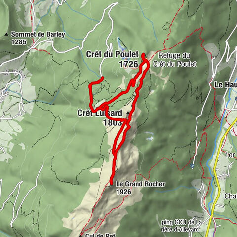 Les Cavagnes - Le Grand Rocher - Crêt Luisard - Crêt du Poulet