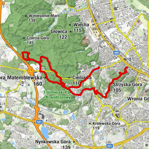 Gdańsk - Strzyska Góra - Góra Matemblewska - Niedźwiednik