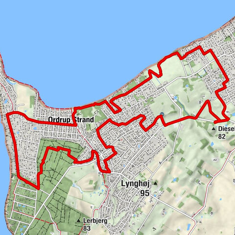 Ordrup Strand - Diesebjerg - Bolinge bakke - Baunen