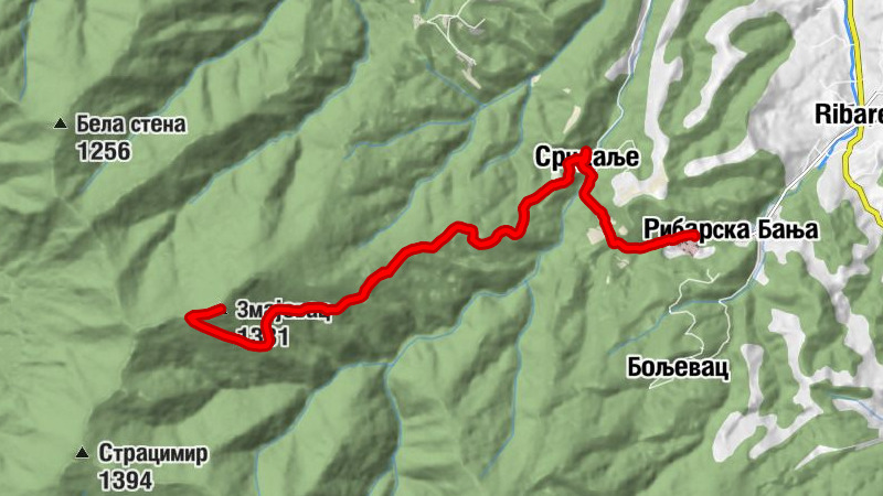 Рибарска Бања - Brunara Trucko - Срндаље - Змајевац