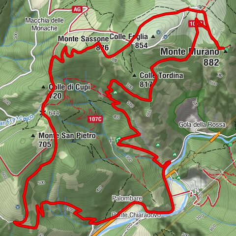 Ponte Chiaradovo - Palombare - Monte Murano - Grotta dei Vecchi