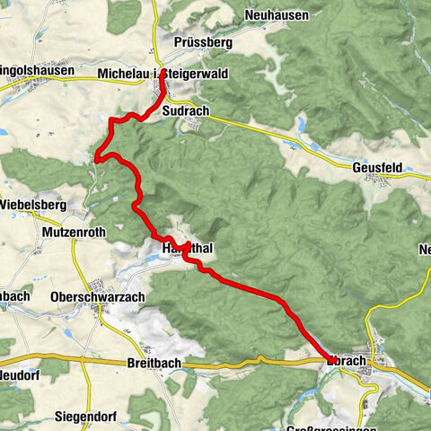 Ebrach - Gasthaus Stollburg - Stollberg - Michelau i.Steigerwald