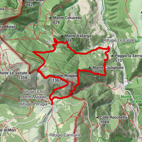 Rifugio Perugia - Cacciano - Monte Maggio - Grotta dei tre Rospi