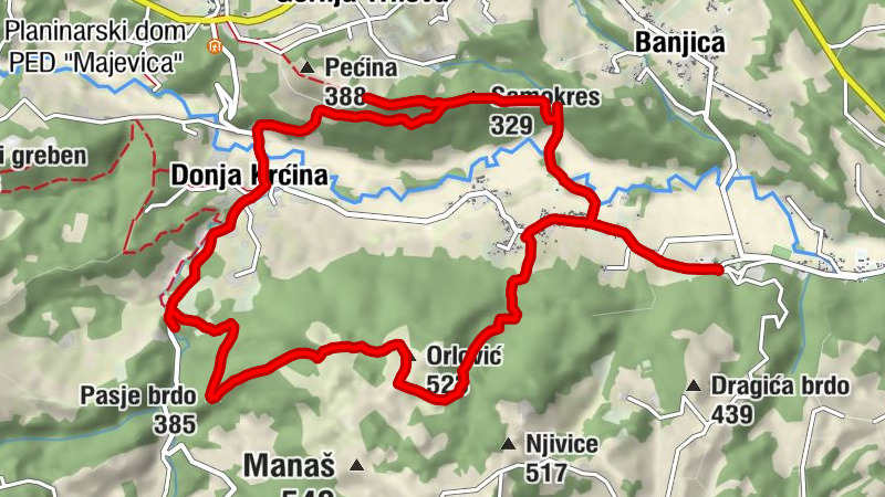 Манастир Тавна - Orlović - Pasje brdo - Samokres