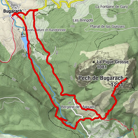 Le Péchou - Bugarach - Cascade des Mathieux - Pech de Bugarach