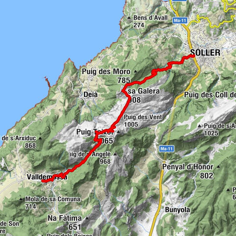 Sóller - sa Galera - Puig des Teix - Valldemossa