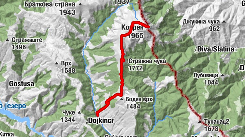 Планинарски дом Дојкинци - Стражна чука - Копрен
