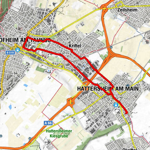 Hattersheim nach Hofheim Rundweg