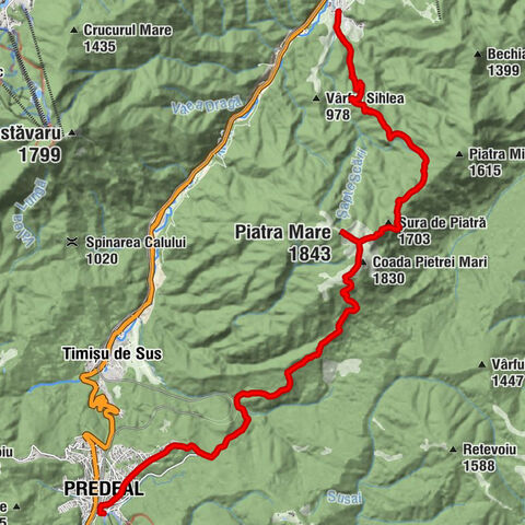 Timișu de Jos - Piatra Mare - Coada Pietrei Mari - Predeal