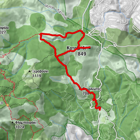 Κοινότητα Αχαρνών - Βουρλιώτες - Πηγή Τσαούση - Κατσιμίδι