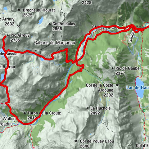 Pont d'Espagne - Chalet du Clot - Pic Arrouy - Refuge Wallon - Marcadau