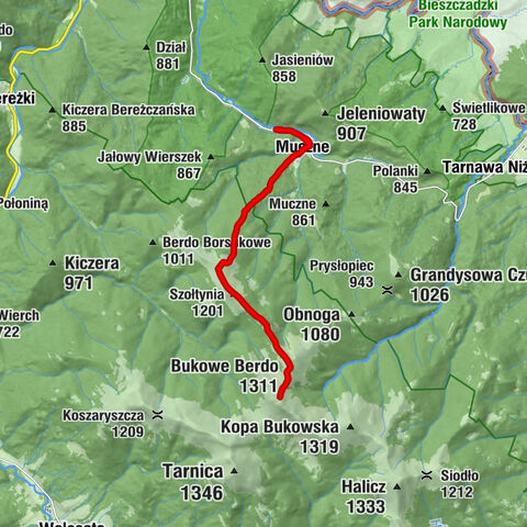 Muczne - Szołtynia - Bukowe Berdo - Krzemień