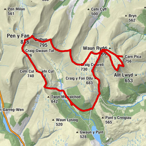 Talybont-on-Usk - Pen y Fan - Corn Du - Llanfrynach