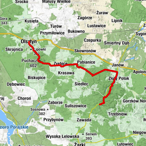 Restauracja Dworek Ostrężnik - Kościół św. Idziego - Pustelnica - Olsztyn