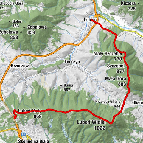 Lubień - Szczebel - Luboń Wielki - Mały Luboń