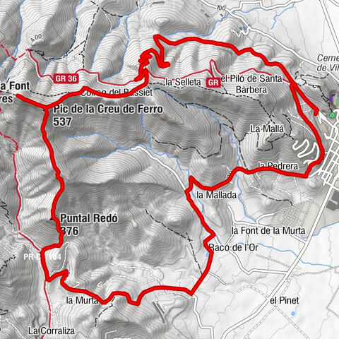 la Vilavella - Coll de la Font de Cabres - Pic de la Creu de Ferro - Puntal Redó