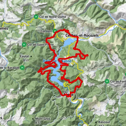 TRAIL OF THE TOUR OF THE LAC DES MONTS D’ORB - GR® DE PAYS ENTRE DEUX LACS AVÈNE - SALAGOU