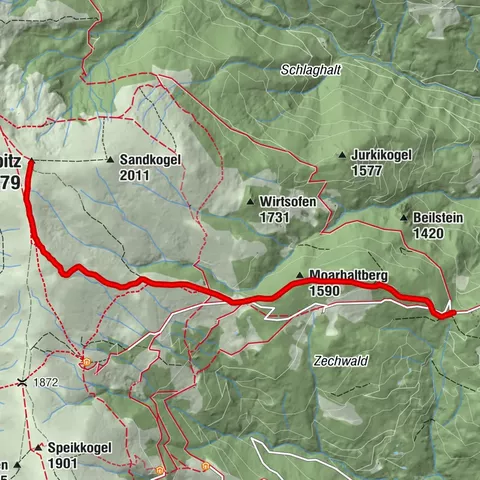 Saualpe: summit route to the Ladinger Spitz
