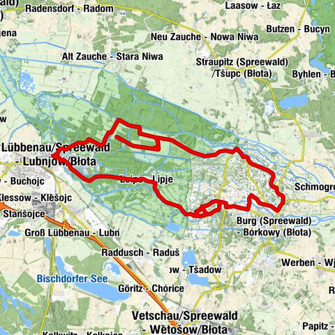 Lübbenau/Spreewald - Lubnjow/Błota - Seehotel Burg im Spreewald - Koigarten Willischza - Sankt-Nikolai-Kirche