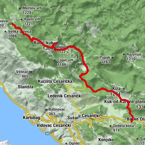 Planinarsko sklonište Skorpovac - Budakovo brdo - Bačić kuk - Baške Oštarije