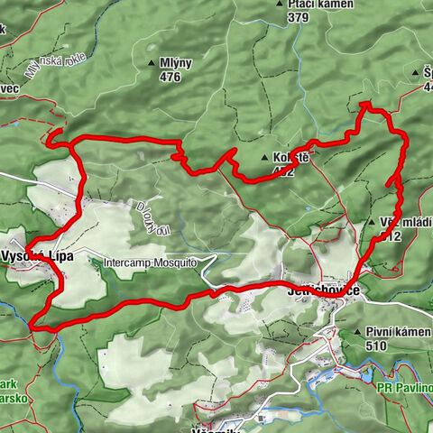 Jetřichovice - Poštolčí kužel - Věž Petra Rady - Okurka
