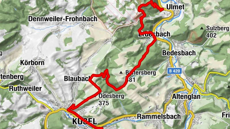 Ulmet - Wartekopf - Ödesberg - Kusel