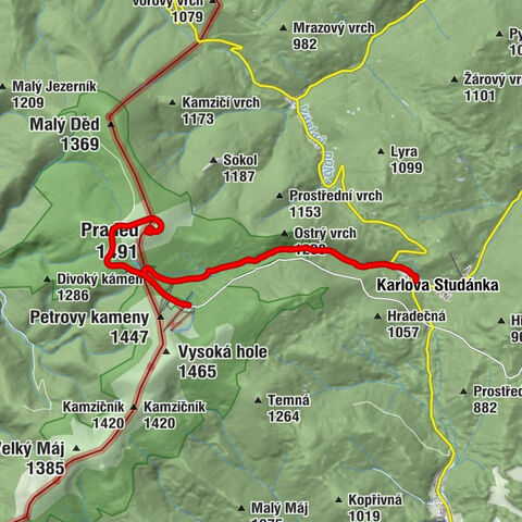 Ovčárna - Praděd - Karlova Studánka