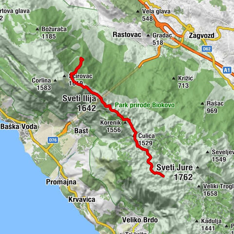 Planinarska kuća Slobodan Ravlić na Lokvi - Sveti Ilija - Ledenica - Baška Voda